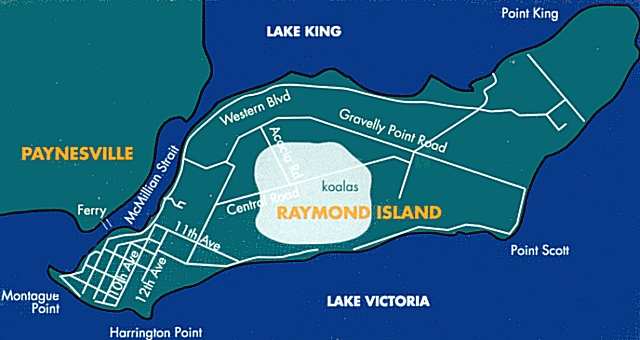 Map of Raymond Island